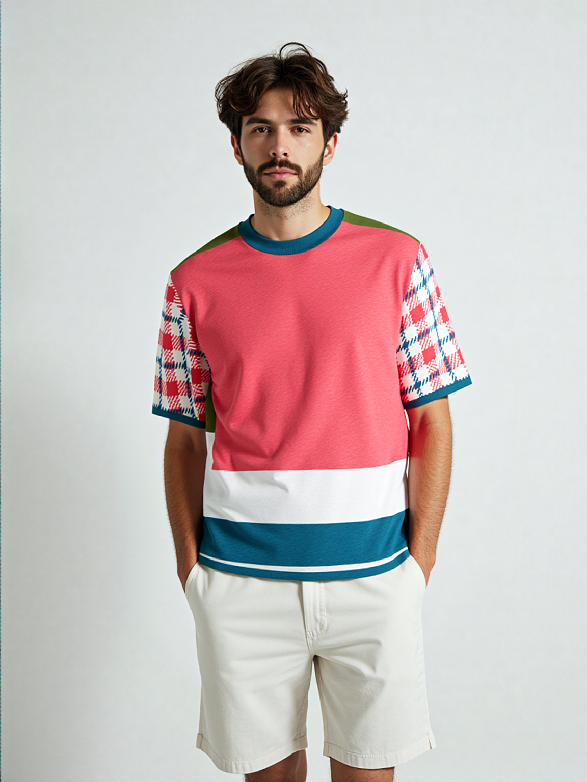 Life is Beautiful in Coral Pink - A Striped Sweater Knit Tee