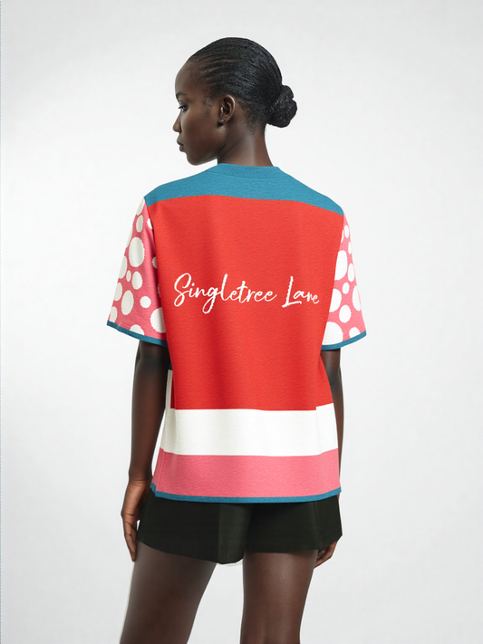 Life is Beautiful in Red - A Striped Sweater Knit Tee