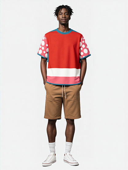 Life is Beautiful in Red - A Striped Sweater Knit Tee