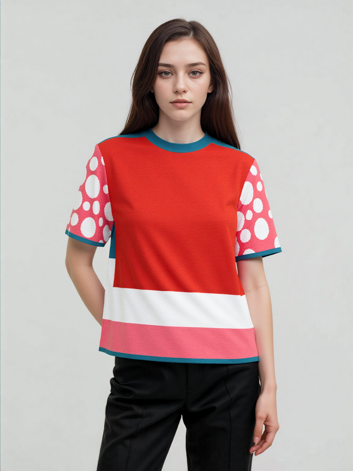 Life is Beautiful in Red - A Striped Sweater Knit Tee