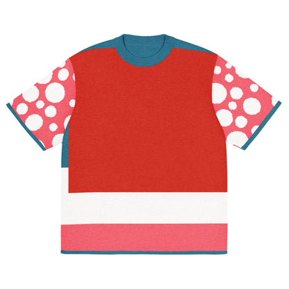 Life is Beautiful in Red - A Striped Sweater Knit Tee