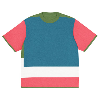 Life is Beautiful in Teal - A Striped Sweater Knit Tee