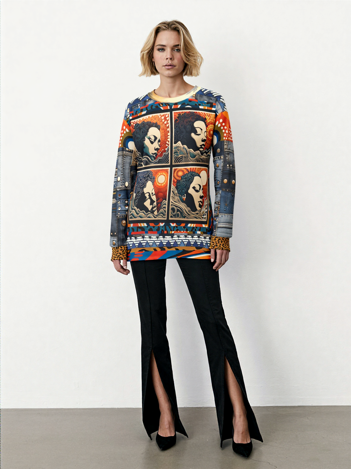 Light of a Nation Natural Woman Quadriptych Unisex Sweatshirt (Gold Label)