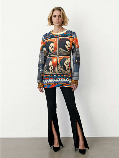 Light of a Nation Natural Woman Quadriptych Unisex Sweatshirt (Gold Label)