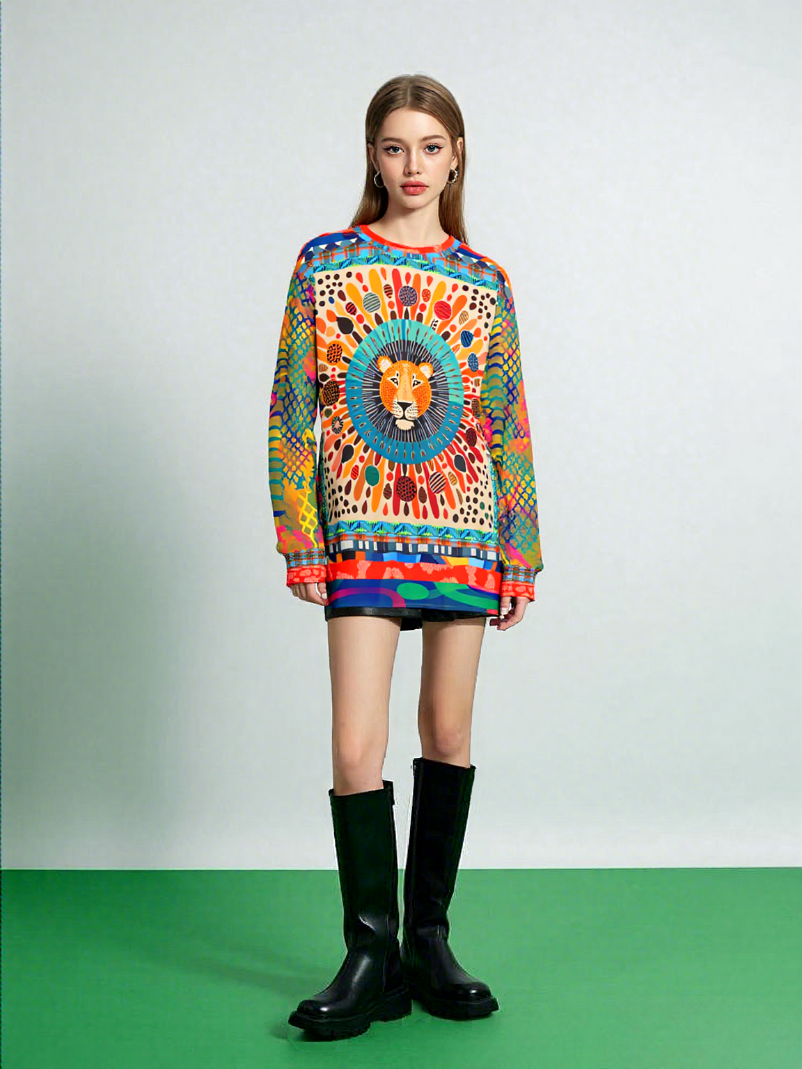 Lion of Maasai in Kenya Unisex Sweatshirt (Gold Label)