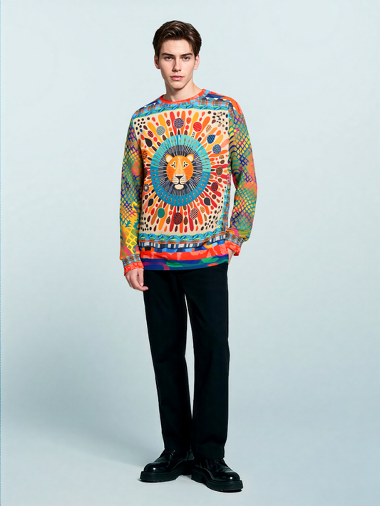 Lion of Maasai in Kenya Unisex Sweatshirt (Gold Label)