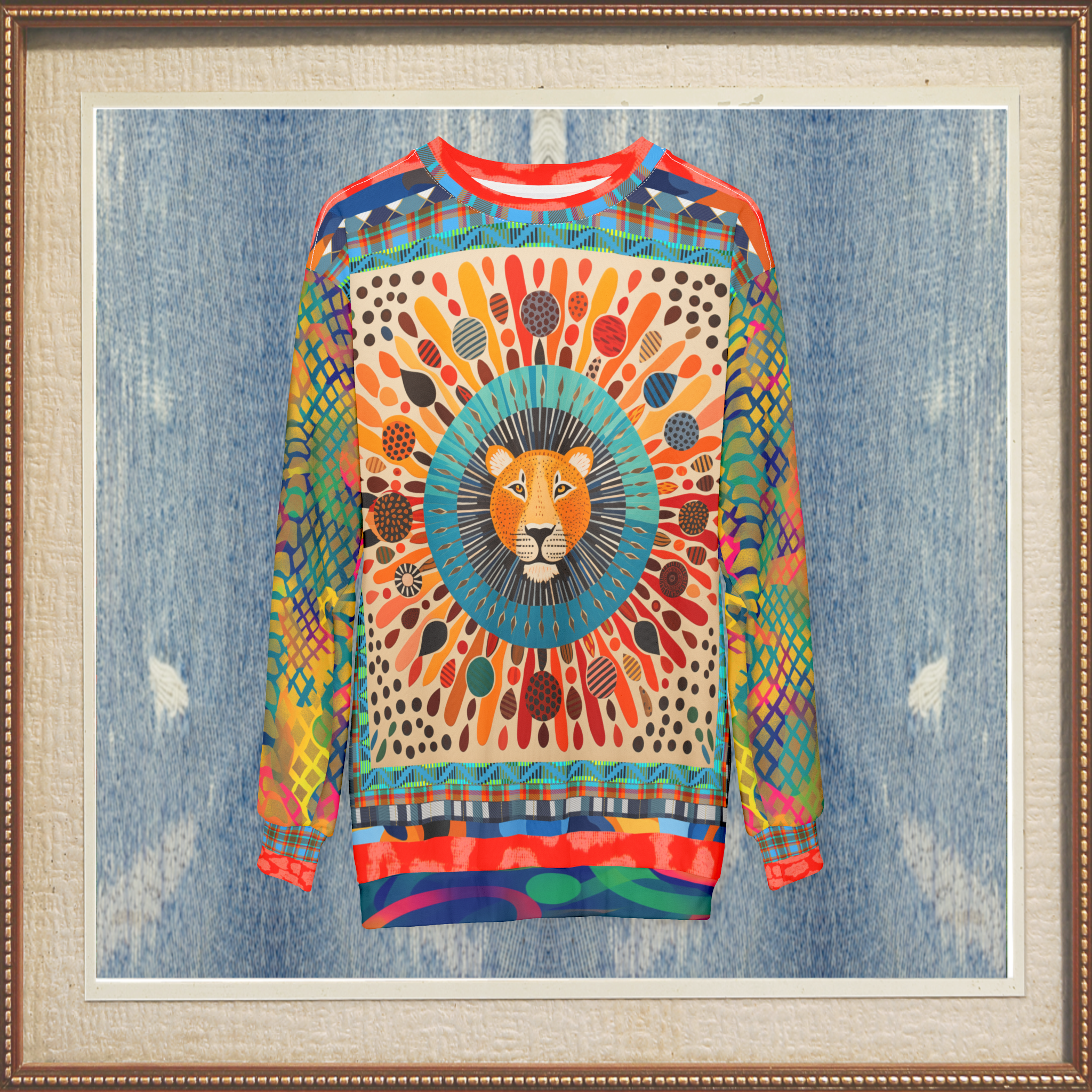 Lion of Maasai in Kenya Unisex Sweatshirt (Gold Label)