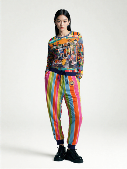 Spring Rain Rugby Stripe Eco-Poly Unisex Joggers