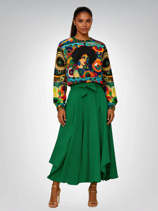 Little Miss Sassy Afro Girl Cropped Sweatshirt (Gold Label)