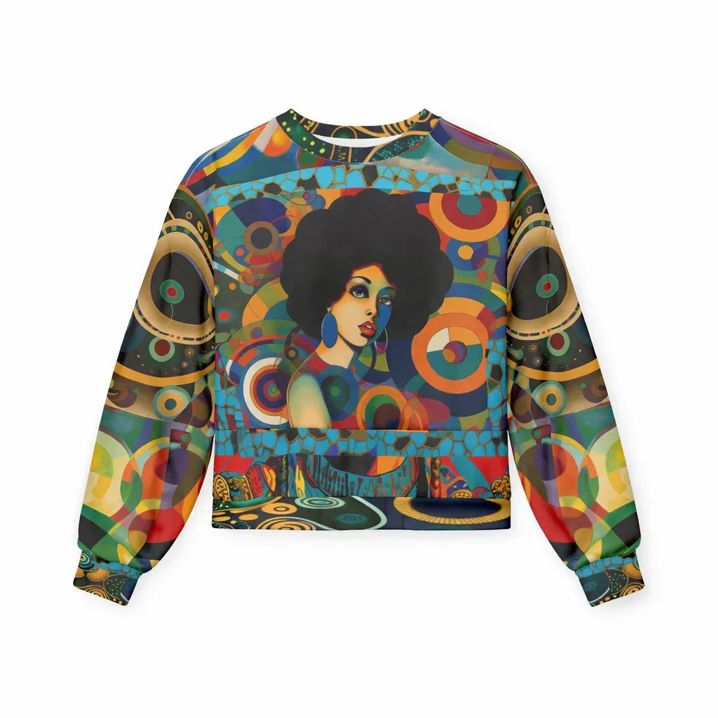 Little Miss Sassy Afro Girl Cropped Sweatshirt (Gold Label)