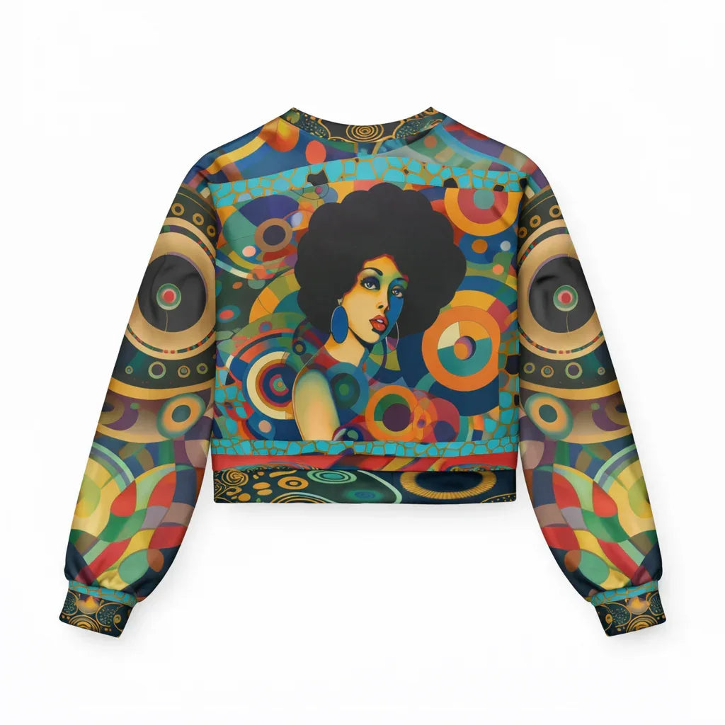 Little Miss Sassy Afro Girl Cropped Sweatshirt (Gold Label)