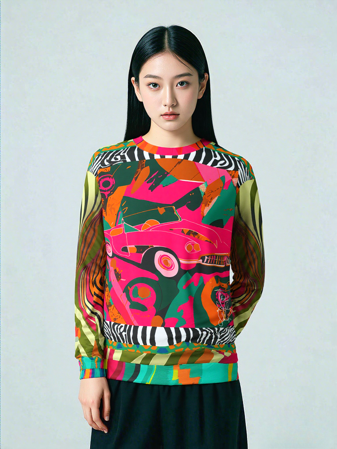 Little Pink Convertible Pop Art Unisex Sweatshirt (Gold Label)