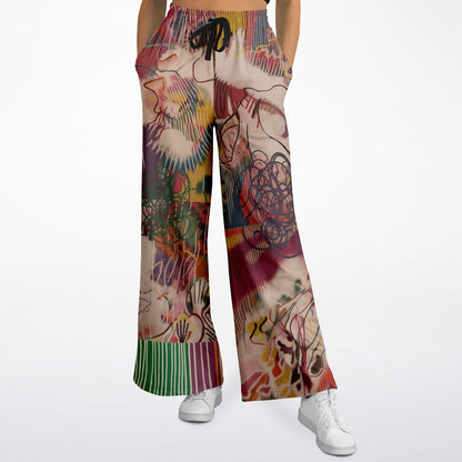 Live From Philadelphia in Abstract Floral Eco-Poly Wide Leg Pants