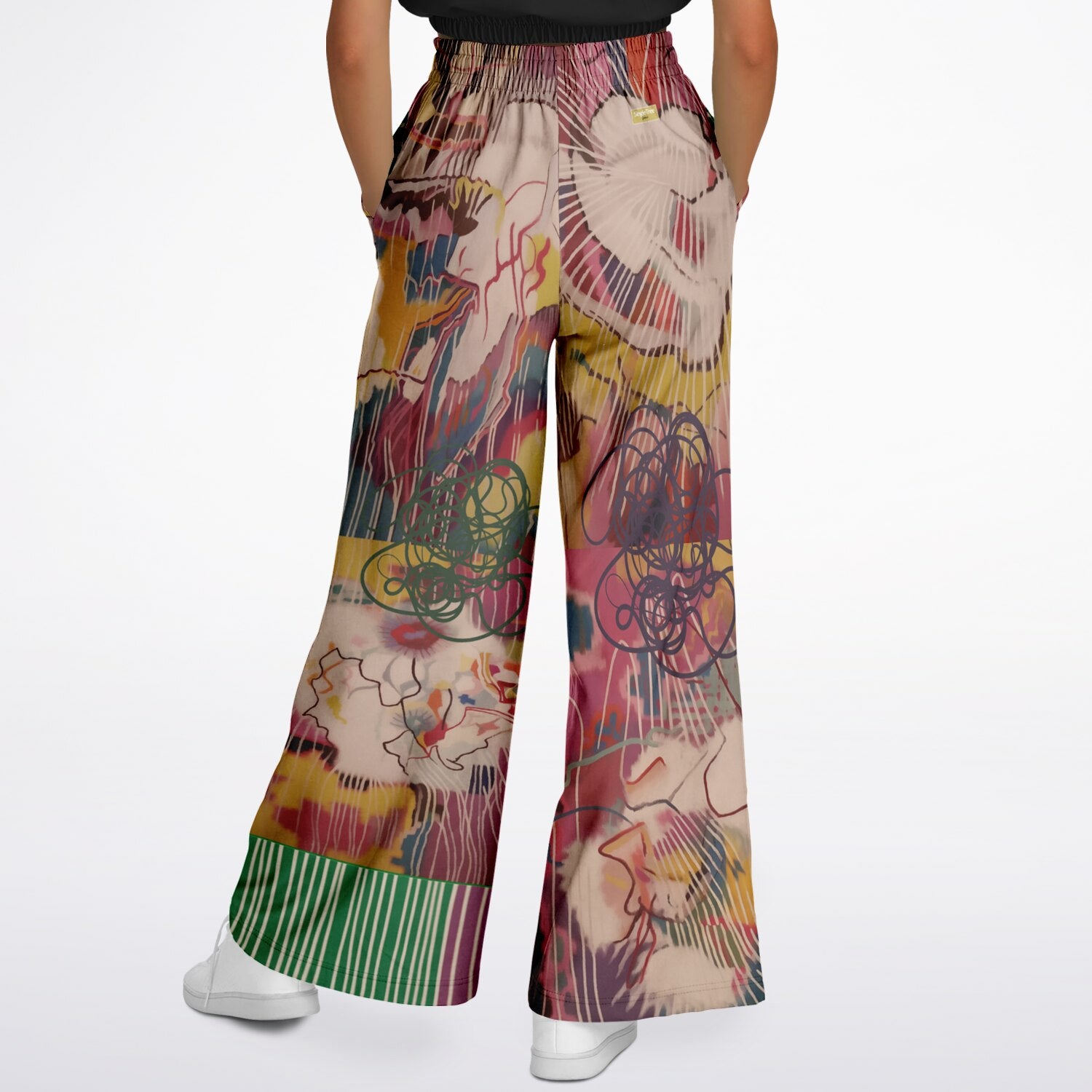 Live From Philadelphia in Abstract Floral Eco-Poly Wide Leg Pants