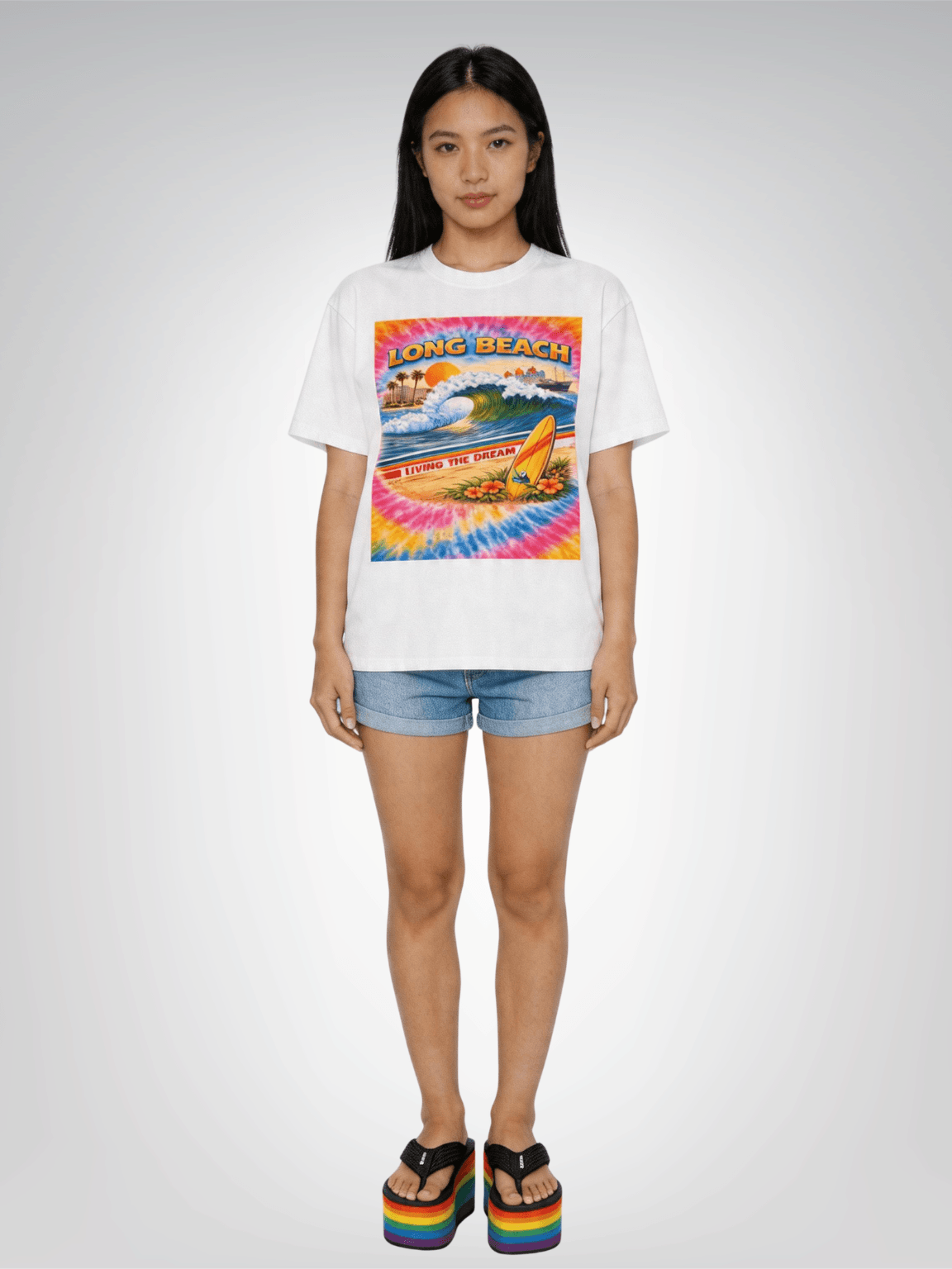 Long Beach Living the Dream - Tie-dye Edition - Heavyweight Tee