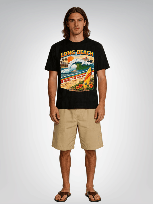 Long Beach Living the Dream - Vintage Edition - Heavyweight Tee