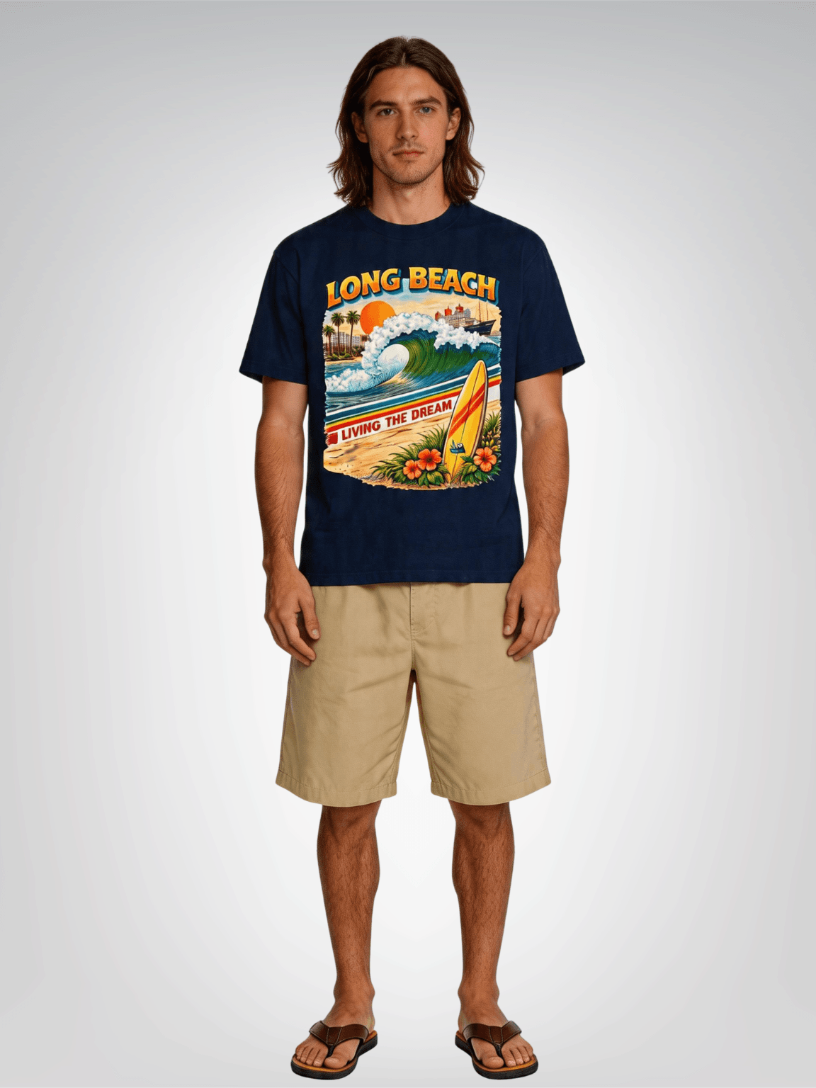Long Beach Living the Dream - Vintage Edition - Heavyweight Tee