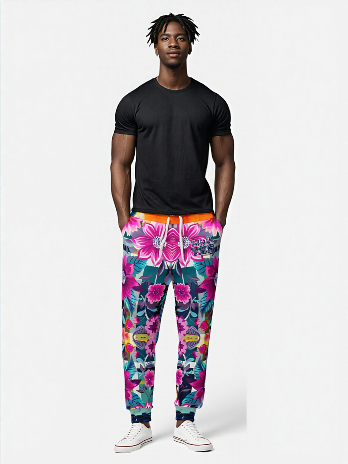 Look of Betrayal Pink Plaid Floral Eco-Poly Unisex Joggers