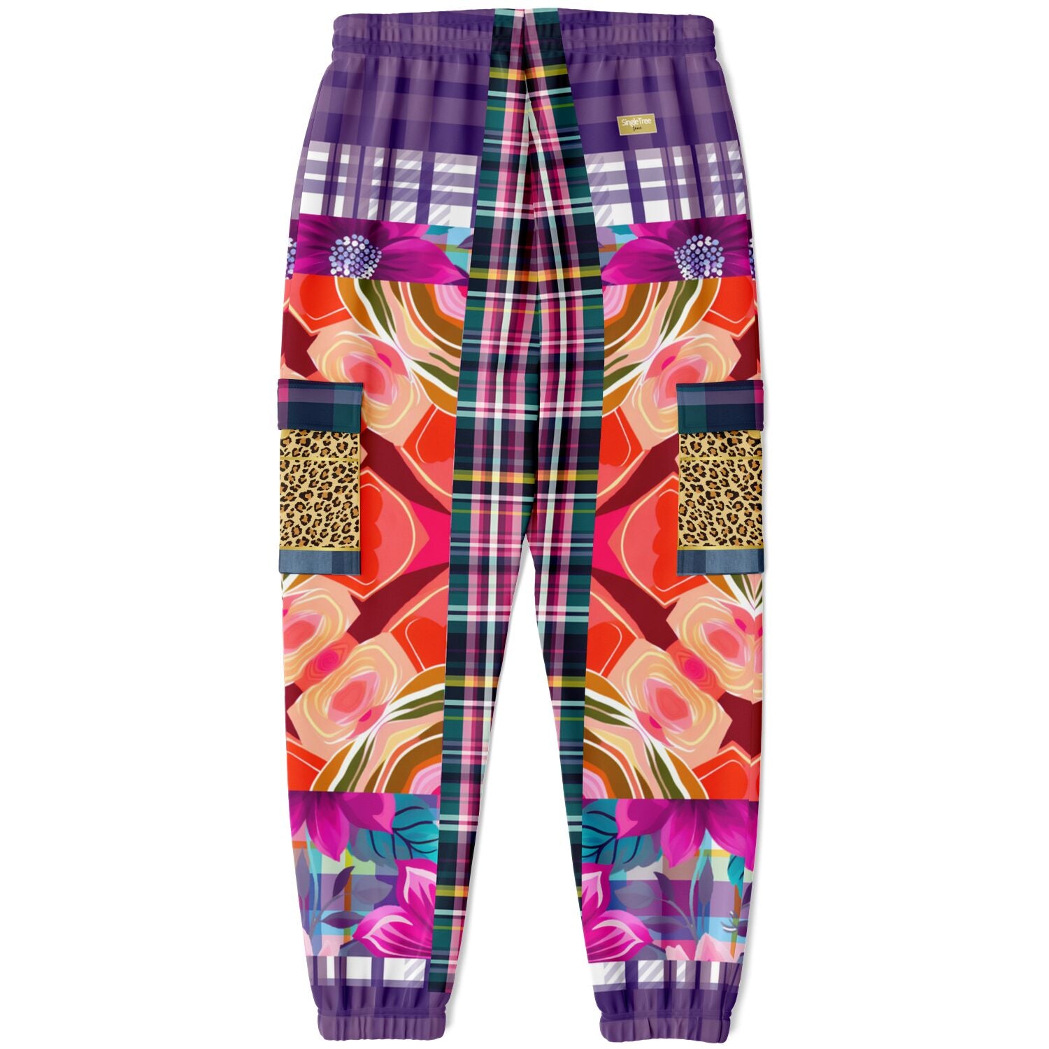 Look of Betrayal Plaid Floral Cheetah LUXE Eco-Poly Unisex Cargo Joggers