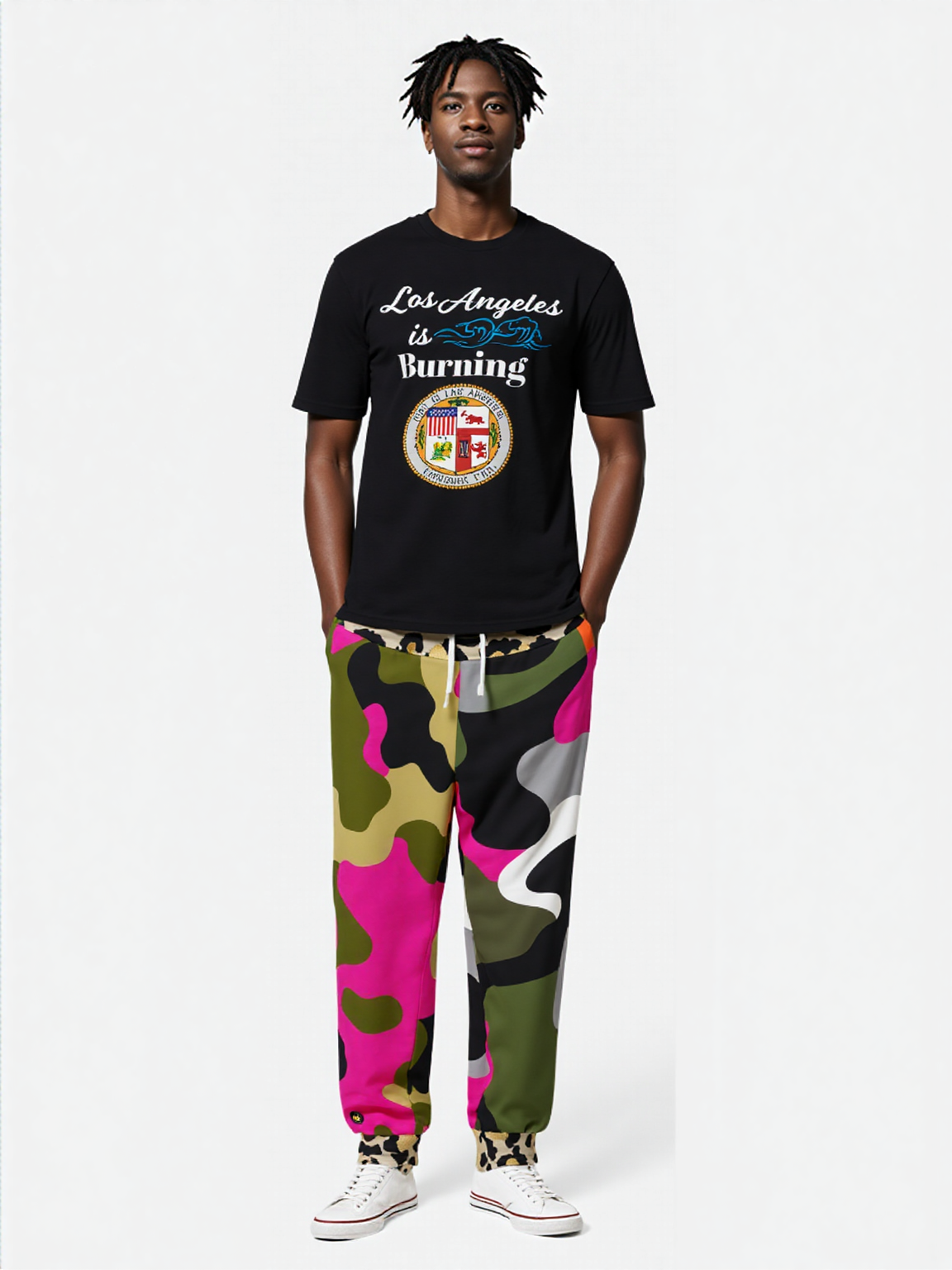 West Hollywood Pink Eco-Poly Camo Unisex Joggers