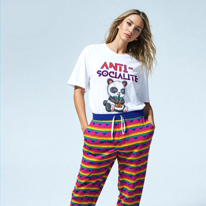 Love is Love in Passion Pink Eco-Poly Unisex Joggers