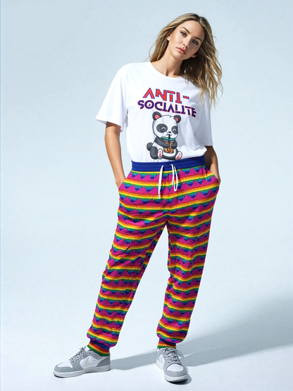 Love is Love in Passion Pink Eco-Poly Unisex Joggers