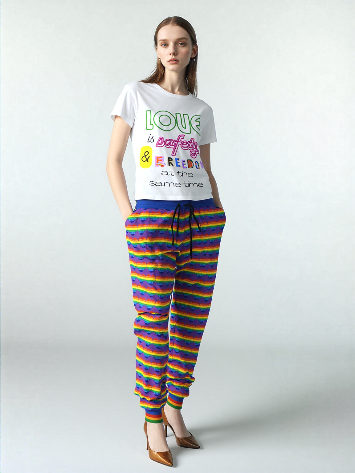 Love is Love in Purple Grape Eco-Poly Unisex Joggers