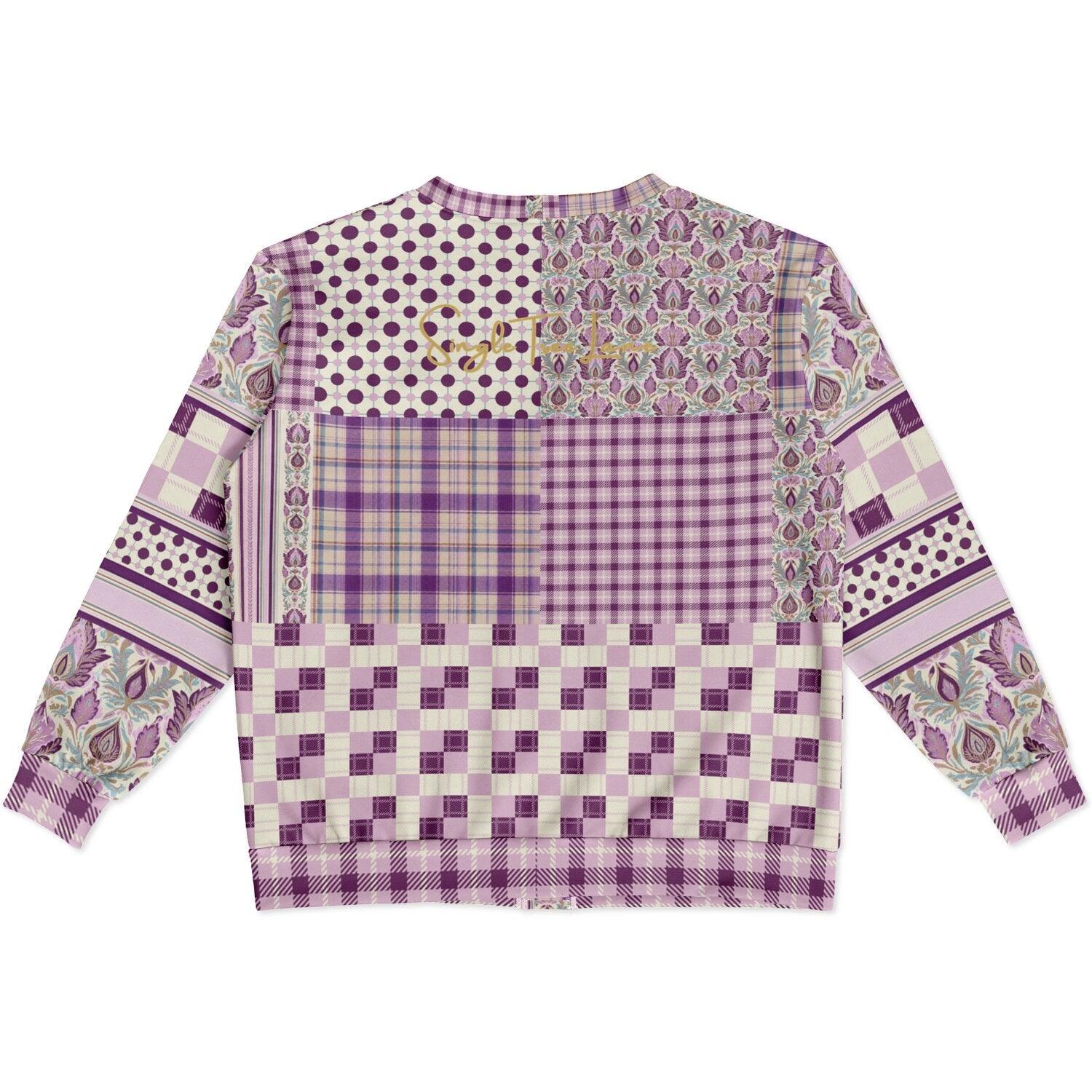 Maharani Bloom in Purple and Pink Patchwork Heavyweight Unisex Cardigan