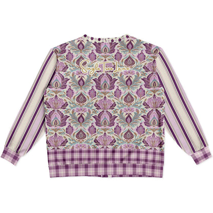 Maharani Bloom in Purple and Pink Heavyweight Unisex Cardigan