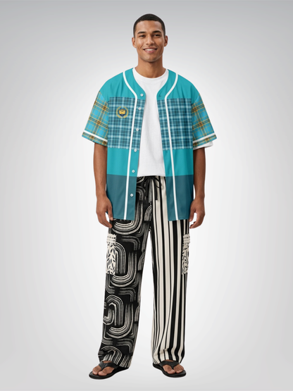 Ebony and Ivory Striped Geo Cargo Pants