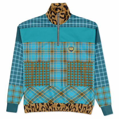 Maldives in the Background Plaid Heavyweight Quarter Zip Unisex Pullover