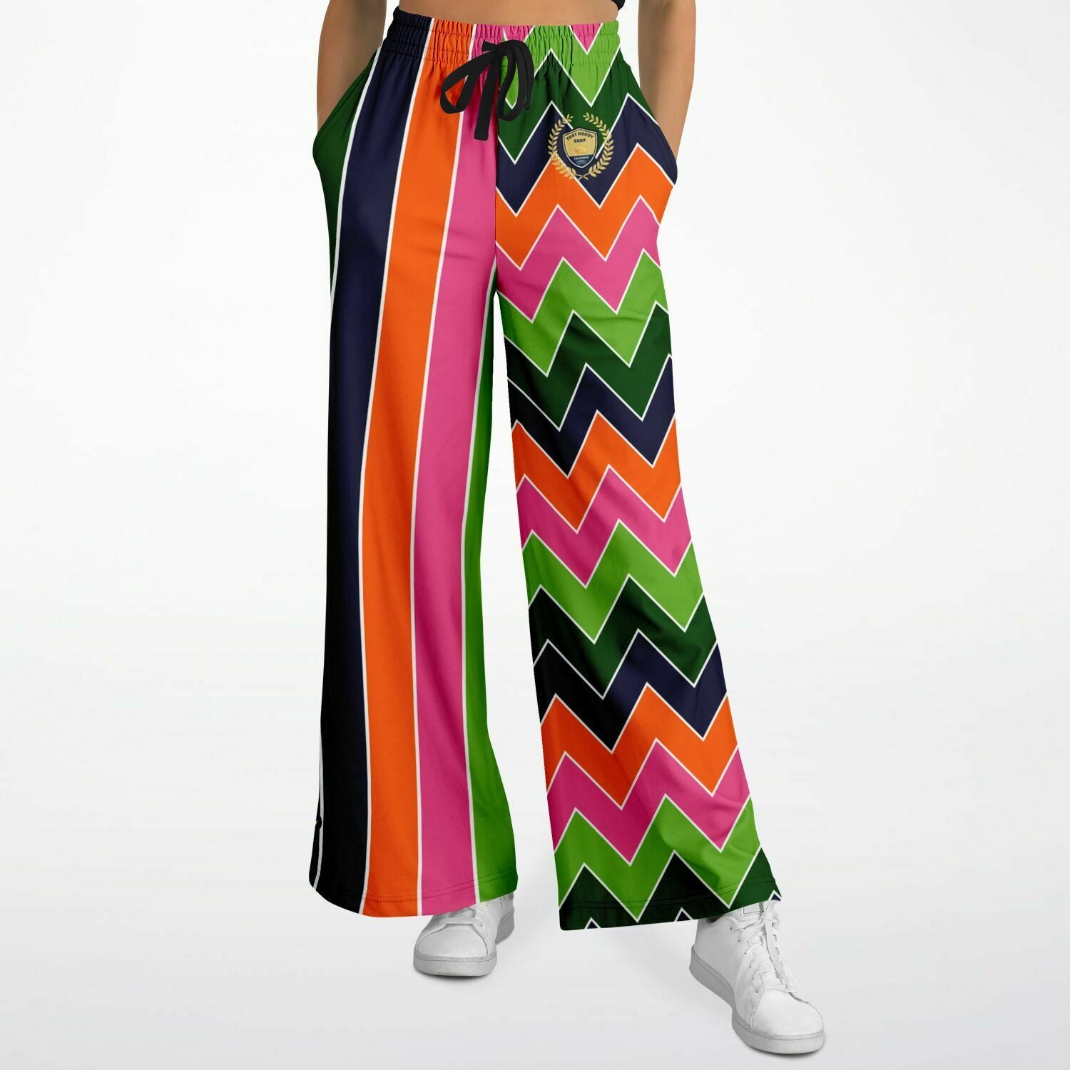 Mardi Gras Rugby Stripe Eco-Poly Wide Leg Pants
