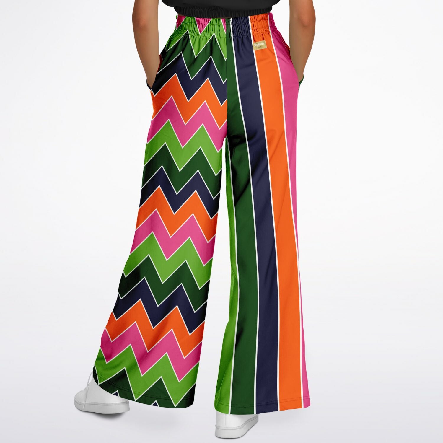 Mardi Gras Rugby Stripe Eco-Poly Wide Leg Pants