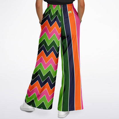 Mardi Gras Rugby Stripe Eco-Poly Wide Leg Pants