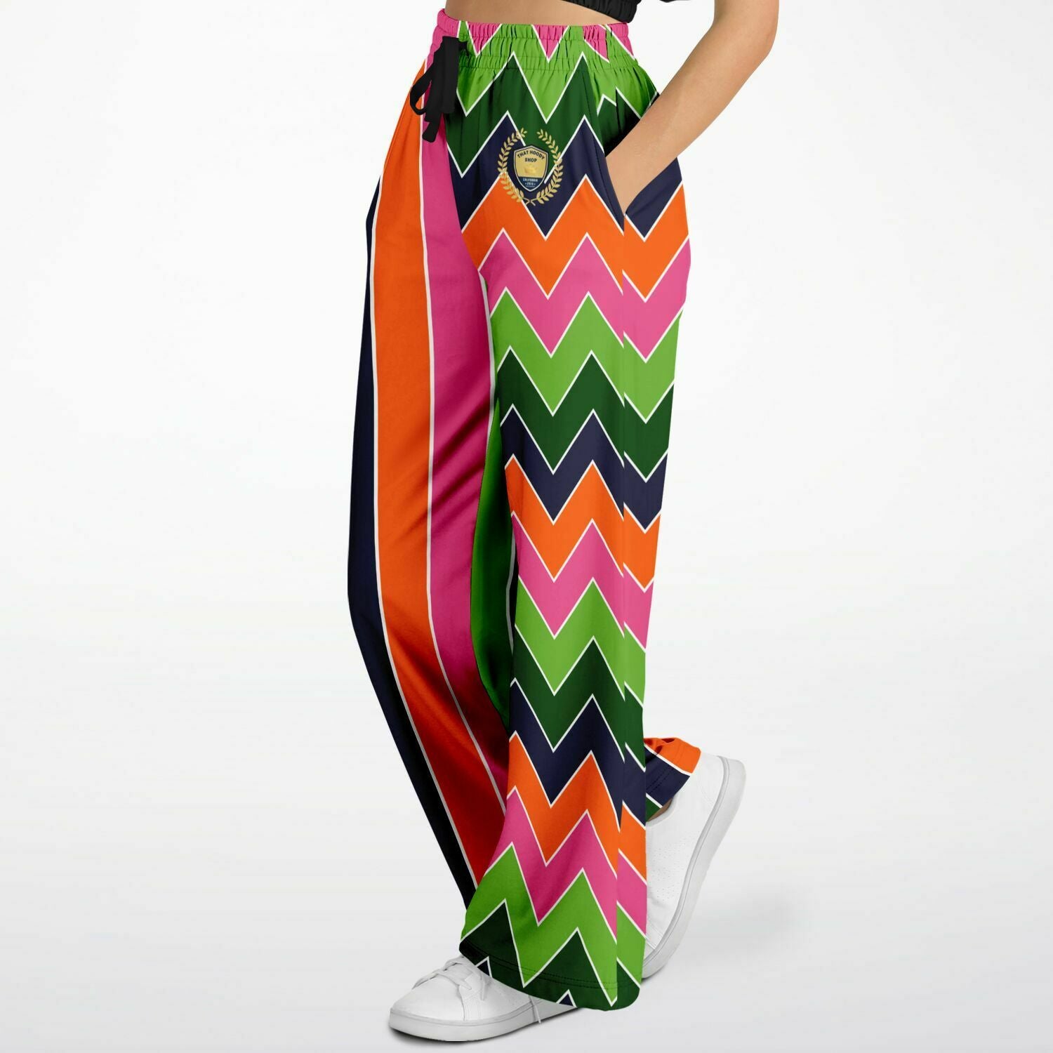 Mardi Gras Rugby Stripe Eco-Poly Wide Leg Pants