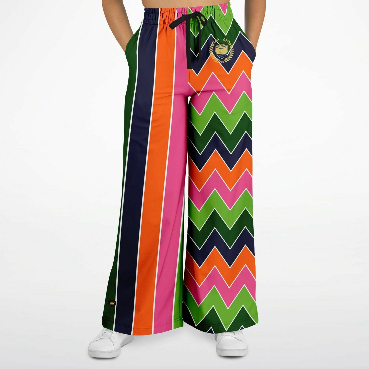 Mardi Gras Rugby Stripe Eco-Poly Wide Leg Pants