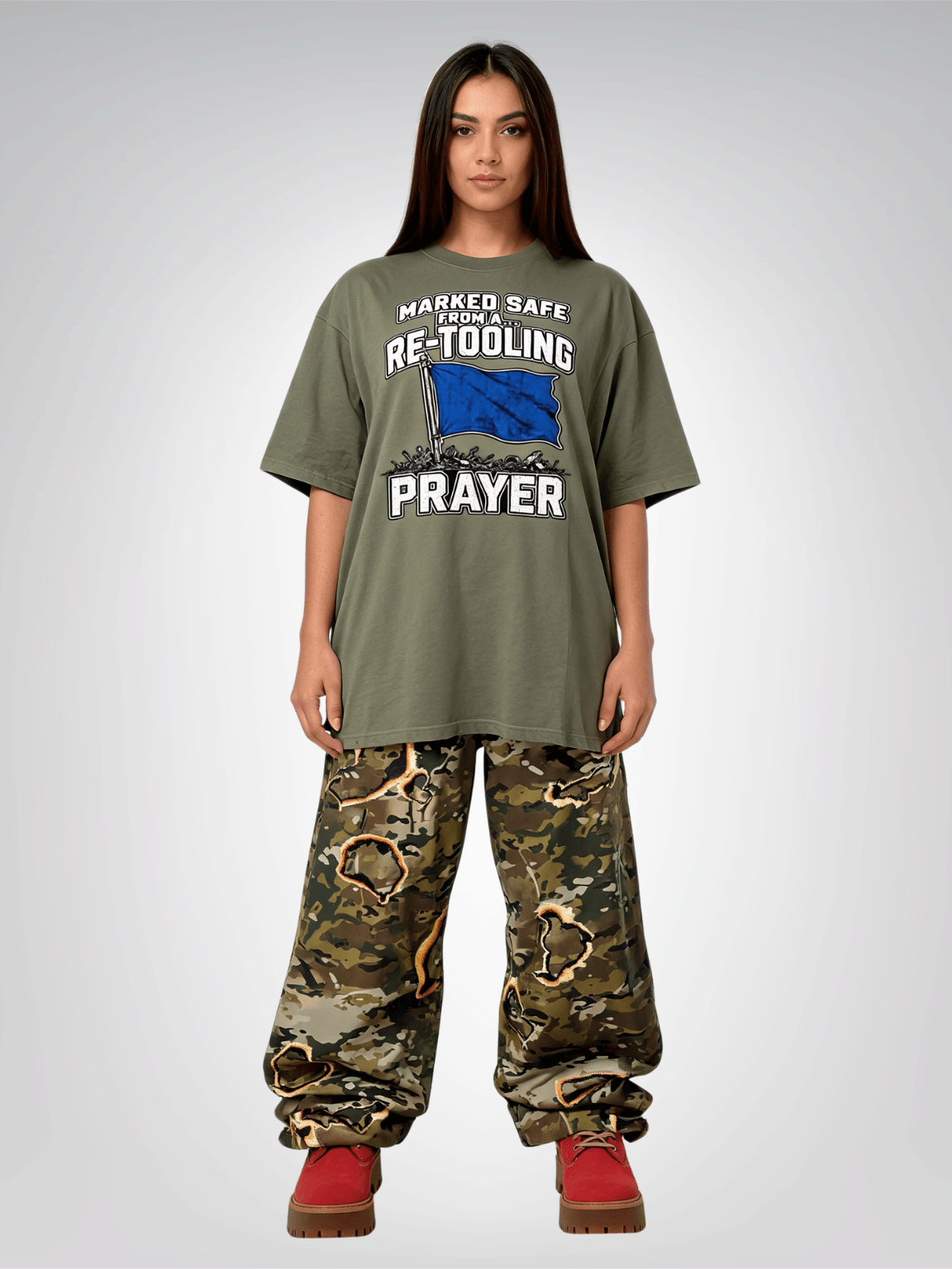 Marked Safe from a Retooling Prayer Heavyweight Unisex Tee