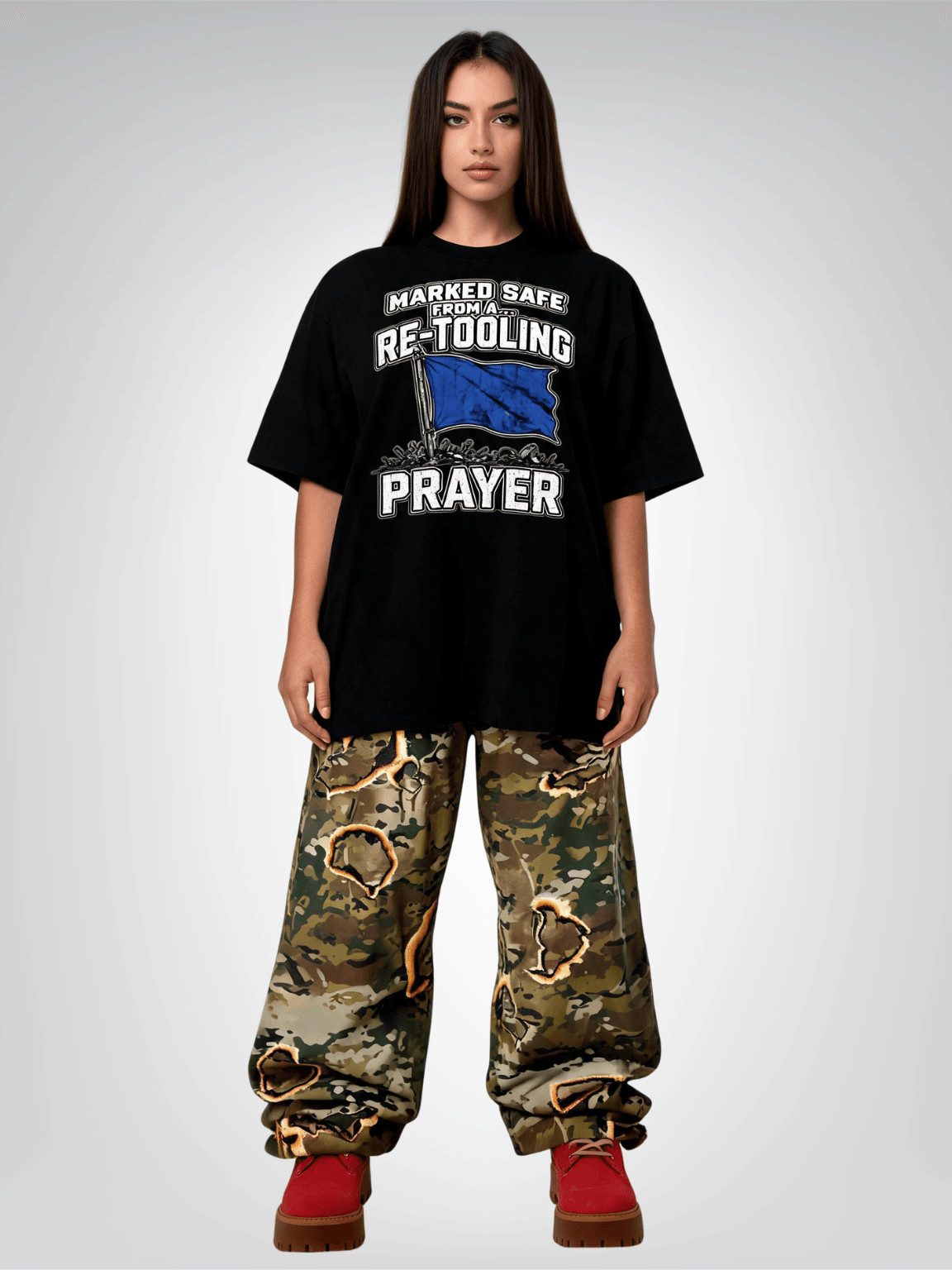 Marked Safe from a Retooling Prayer Heavyweight Unisex Tee