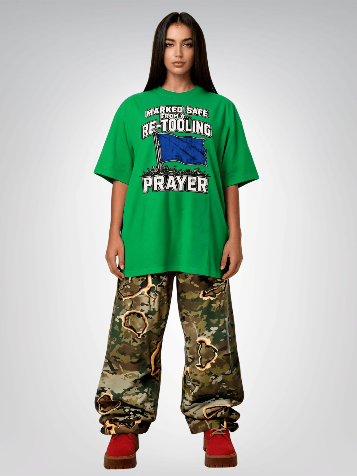 Marked Safe from a Retooling Prayer Heavyweight Unisex Tee