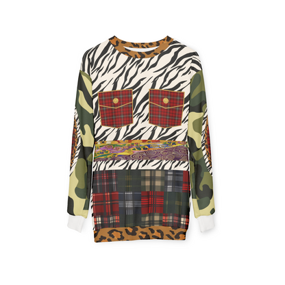 Mary Queen of Scots Plaid Animal Patchwork Unisex Sweatshirt (Gold Label)