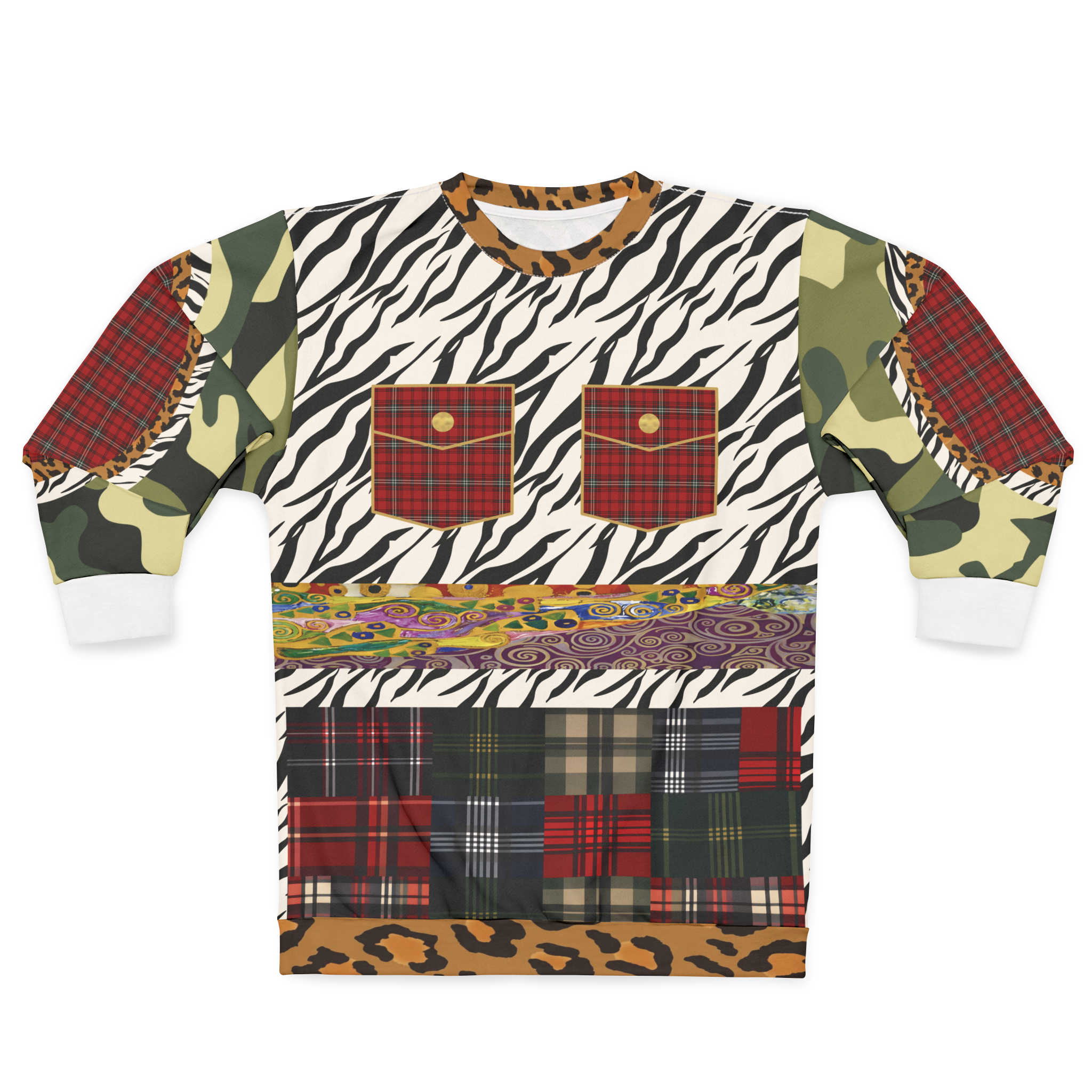 Mary Queen of Scots Plaid Animal Patchwork Unisex Sweatshirt (Gold Label)