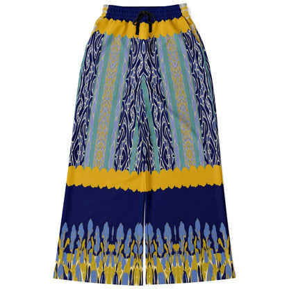 Mass Hypnosis Abstract Floral Stripe Eco-Poly Wide Leg Pants