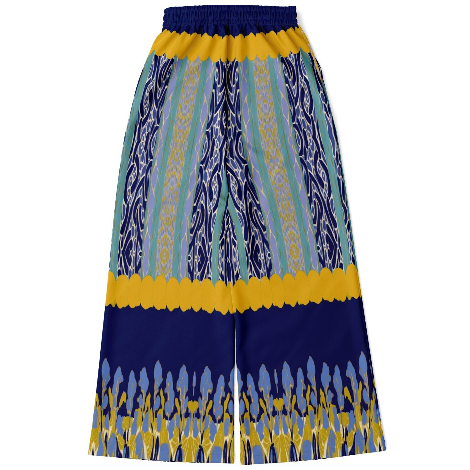 Mass Hypnosis Abstract Floral Stripe Eco-Poly Wide Leg Pants