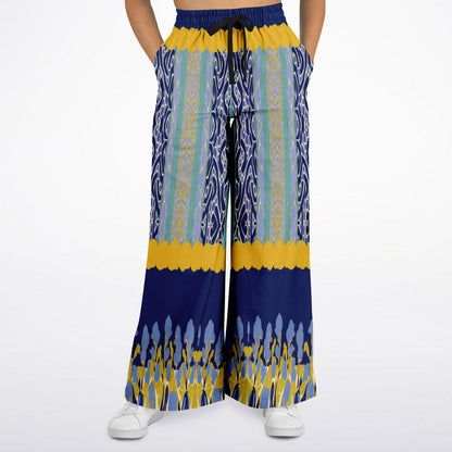 Mass Hypnosis Abstract Floral Stripe Eco-Poly Wide Leg Pants