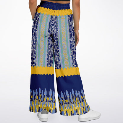 Mass Hypnosis Abstract Floral Stripe Eco-Poly Wide Leg Pants