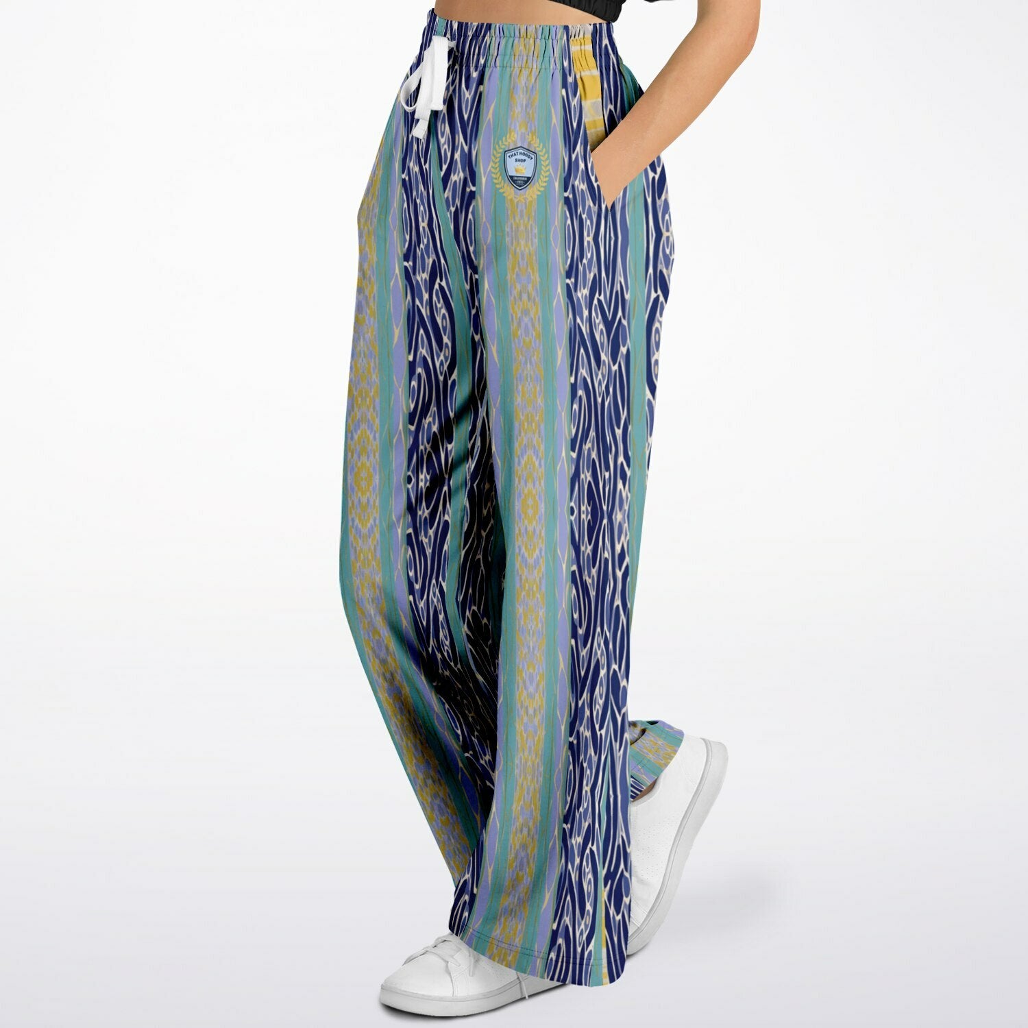 Mass Hypnosis Abstract Stripe Eco-Poly Wide Leg Pants