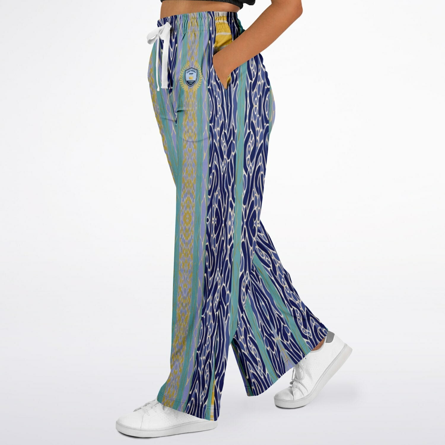 Mass Hypnosis Abstract Stripe Eco-Poly Wide Leg Pants