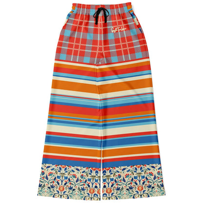 Meet Me in Andalusia Floral Plaid Eco-Poly Wide Leg Pants