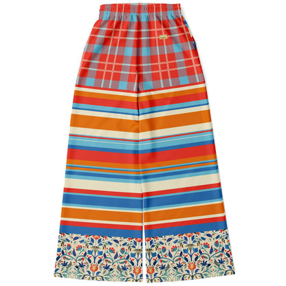 Meet Me in Andalusia Floral Plaid Eco-Poly Wide Leg Pants