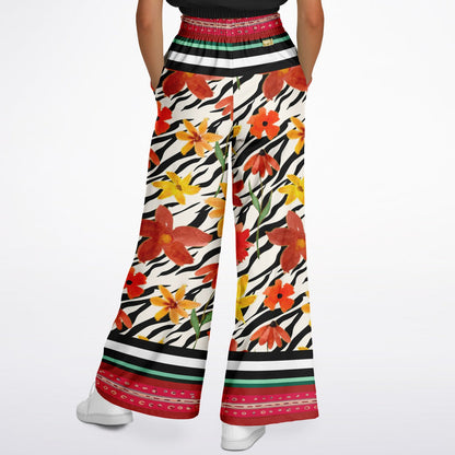 Meet Me in Tangiers in Floral Stripe Eco-Poly Wide Leg Pants